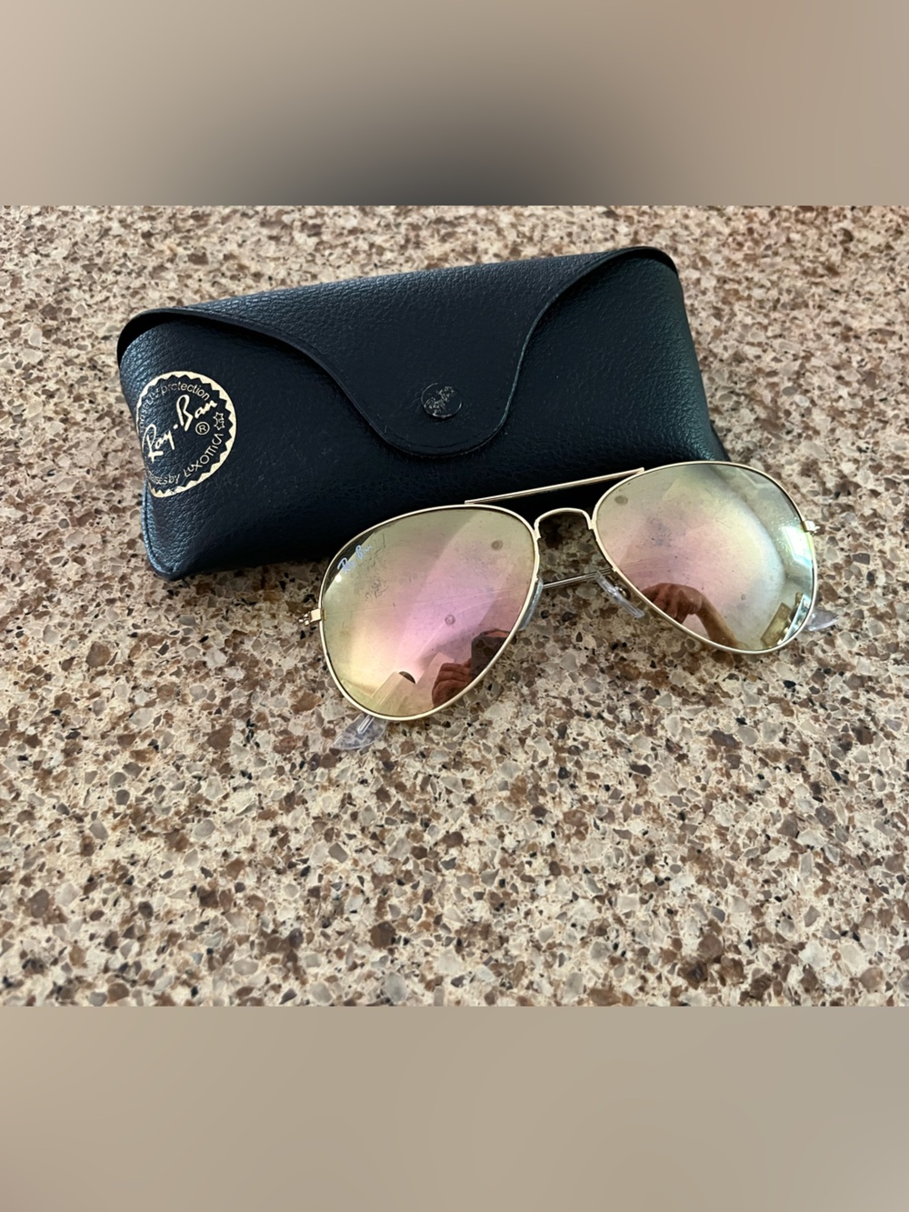 Ray-Ban Gold Frame with Gold Lenses Aviator Sunglasses